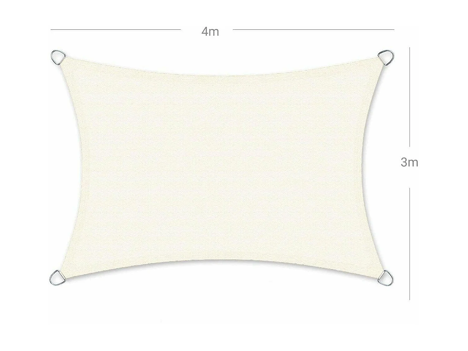 Sombra HDPE proteção solar proteção anti UV respirável para o jardim a varanda respirável permeável à água 3 x 4 m bege 12_0001736