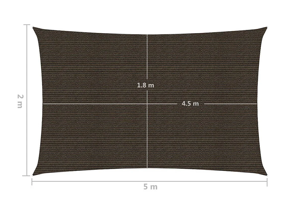 Vela ombreggiante/ombrellone 160 g/m² marrone 2 x 5 m HDPE 02_0009144