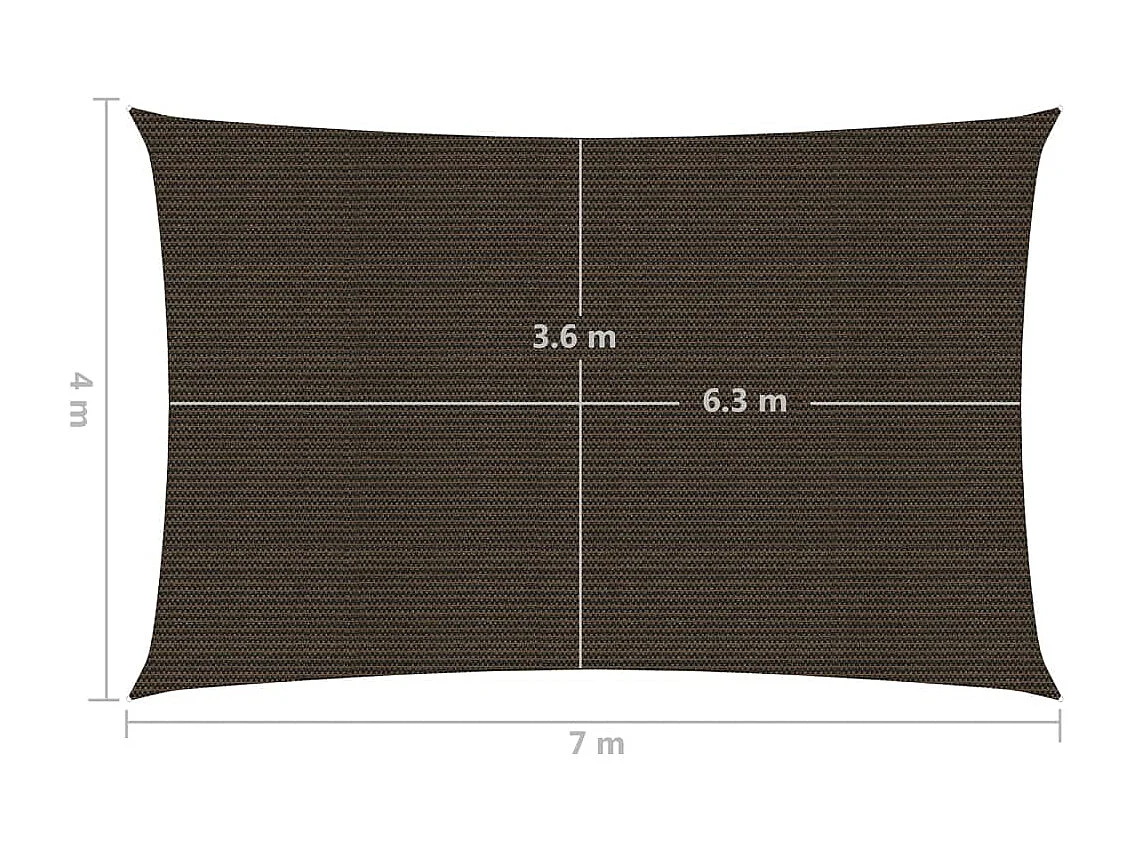 Voile d'ombrage 160 g/m² marron 4 x 7 x 0 cm 02_0009171