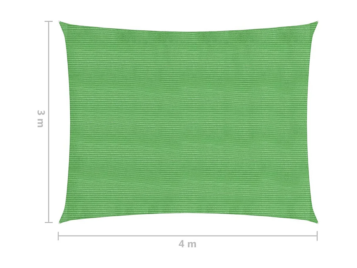 Vela de sombra 160 g/m² verde claro 3 x 4 m HDPE 02_0009380