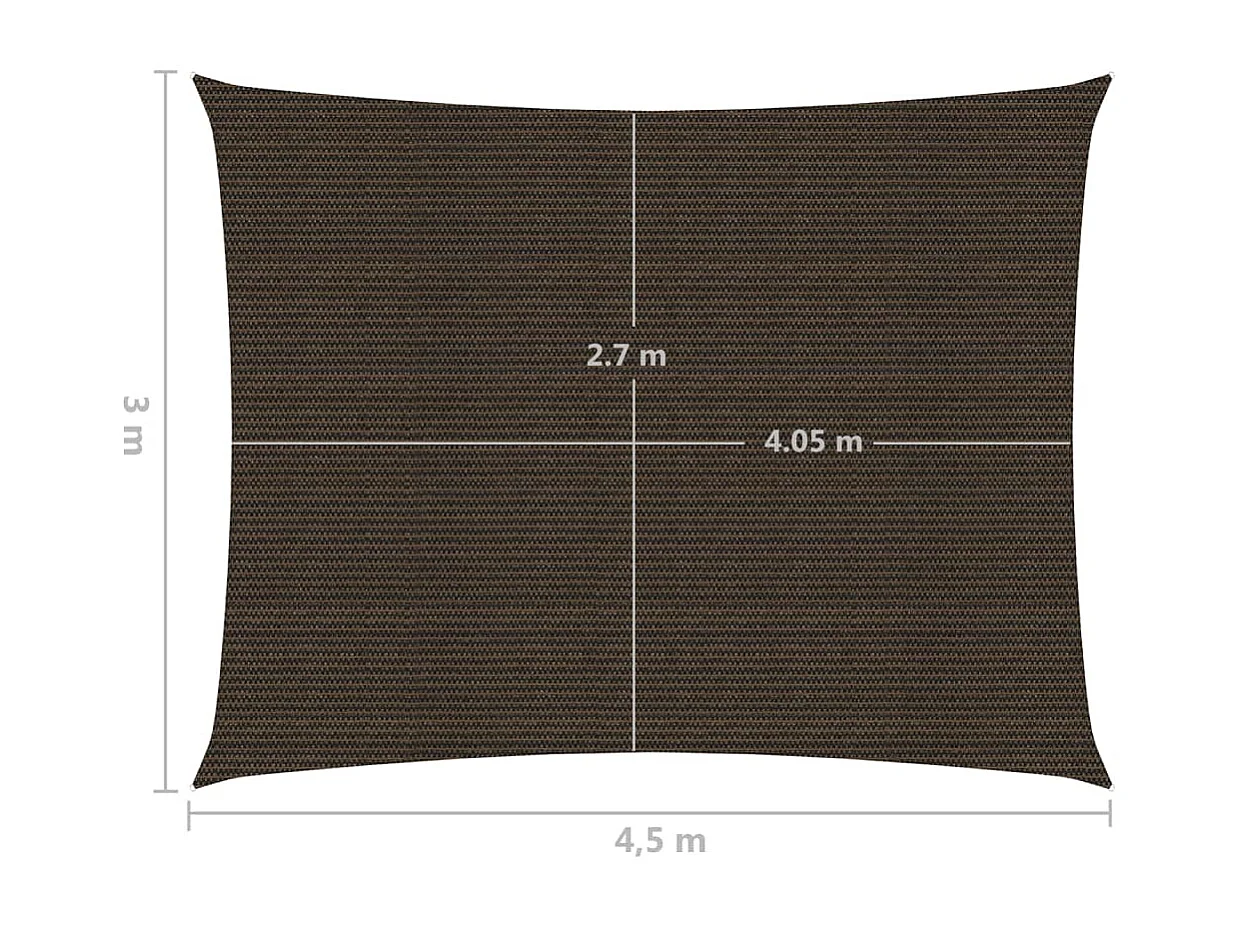 Voile d'ombrage 160 g/m² marron 3 x 4.5 x 0 cm 02_0009156