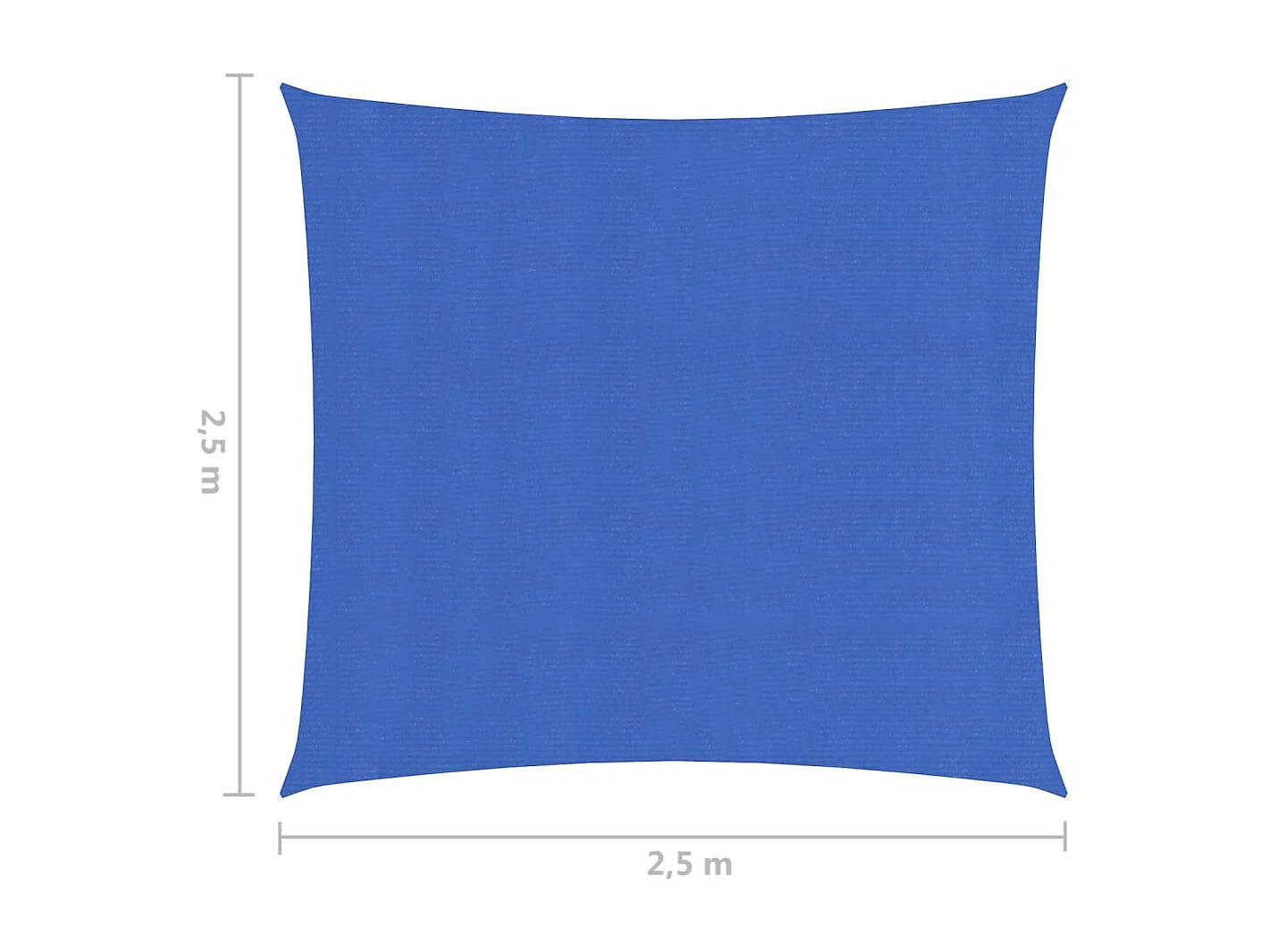 Vela ombreggiante 160 g/m² blu 2,5 x 2,5 m HDPE 02_0009046