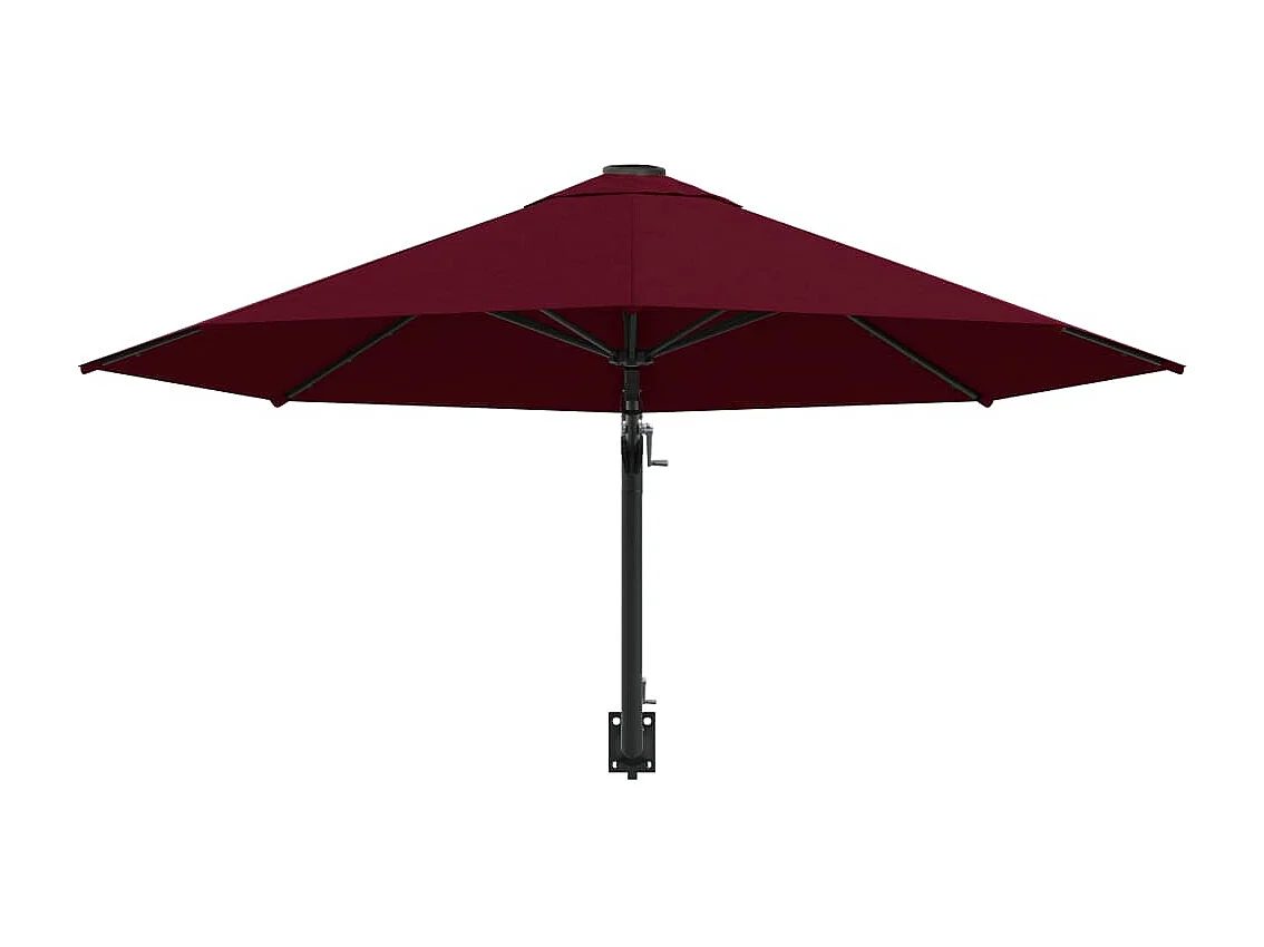 Parasol mural avec mât métal bordeaux 300 x 300 x 131 cm 02_0008682