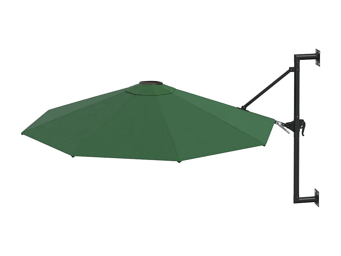 Sombrilla exterior de pared con poste metálico 300 cm verde 02_0008689