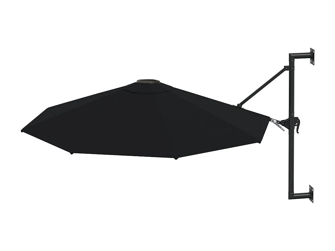 Ombrellone da parete con palo in metallo 300 cm nero 02_0008683