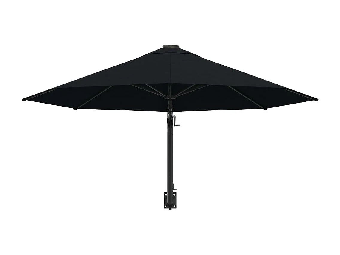 Ombrellone da parete con palo in metallo 300 cm nero 02_0008683