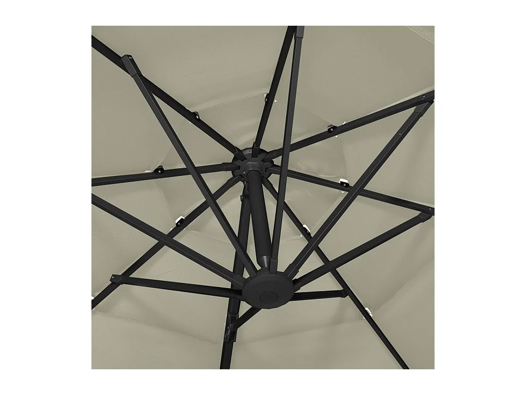 Parasol à 4 niveaux aluminium 300 x 300 x 247 cm 02_0008793