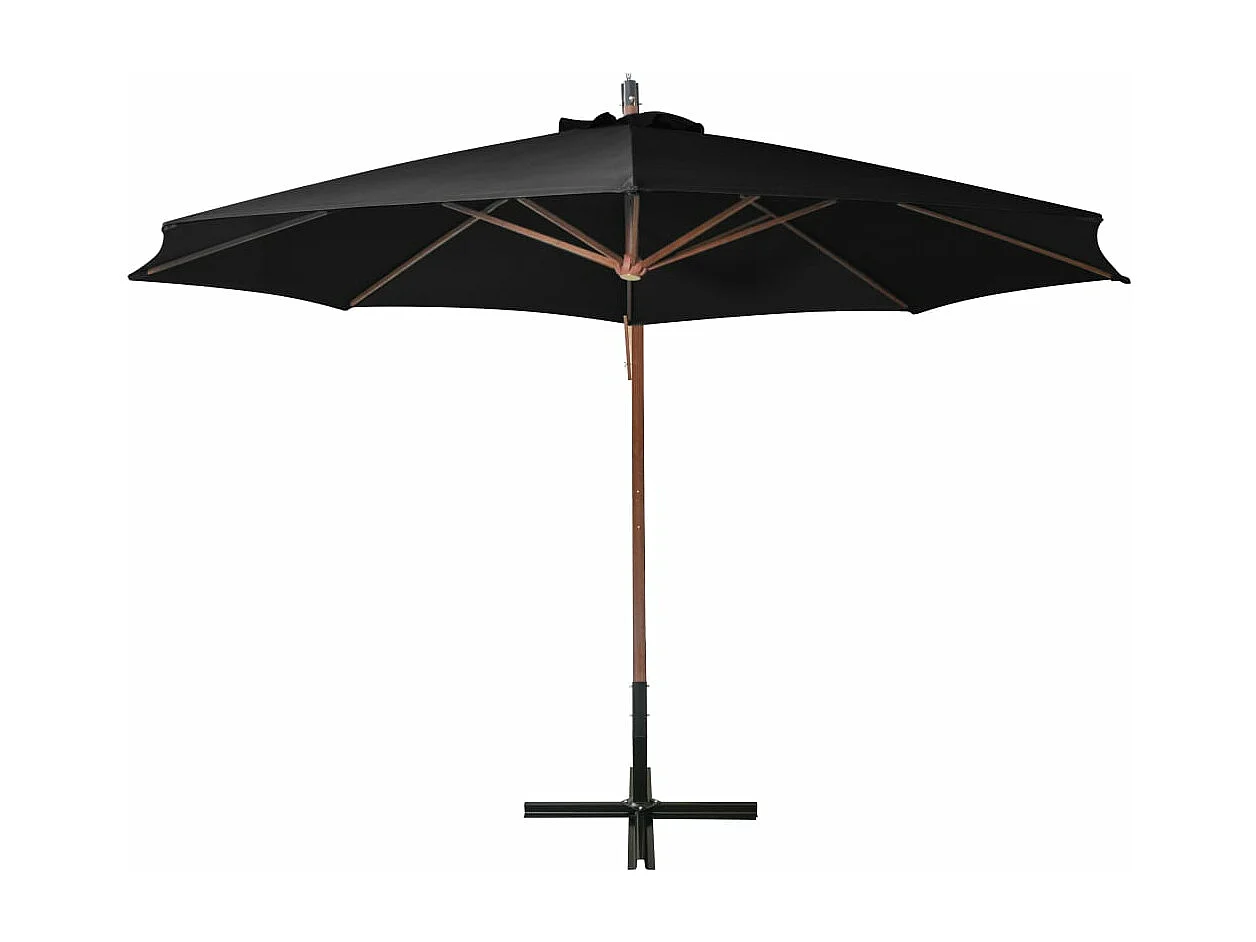 Parasol suspendu avec mât bois marron 350 x 350 x 290 cm 02_0008715