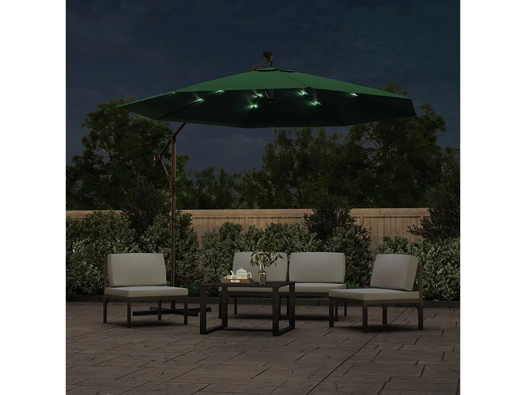 Parasol mobilier de jardin métal argentée 300 x 300 x 250 cm 02_0008142