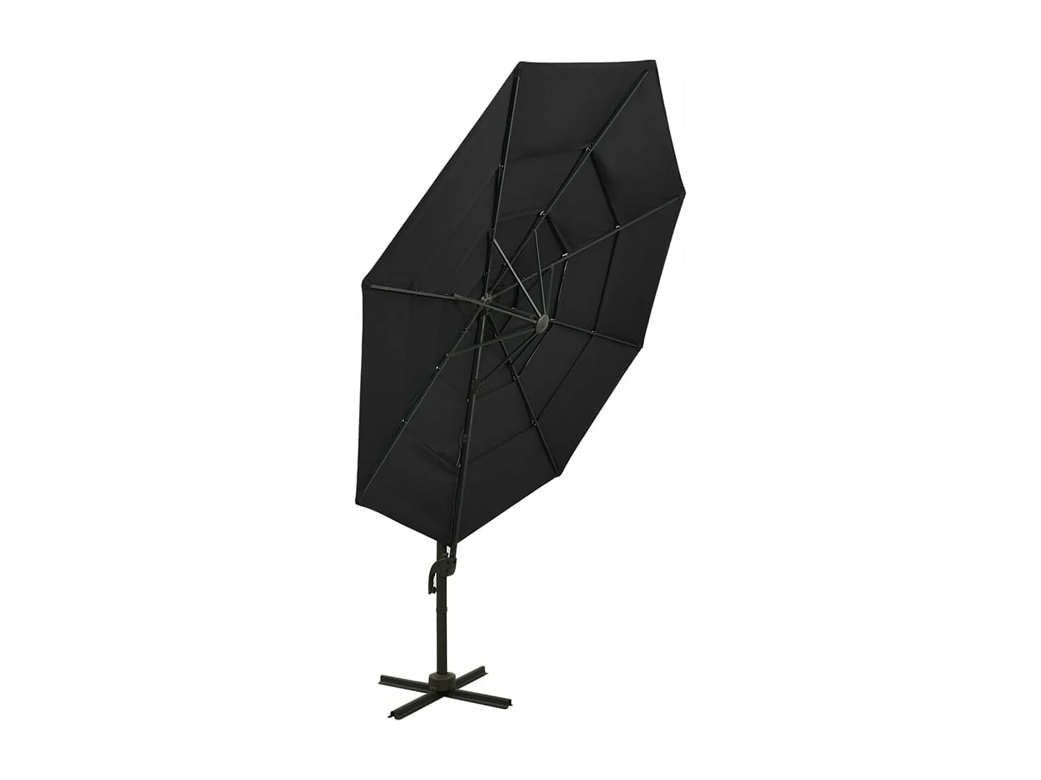 Parasol à 4 niveaux aluminium noire 300 x 300 x 247 cm 02_0008791