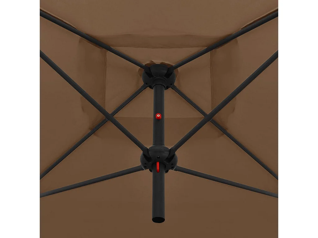 Guarda-sol duplo exterior com poste de aço 250 x 250 cm cinza 02_0008420