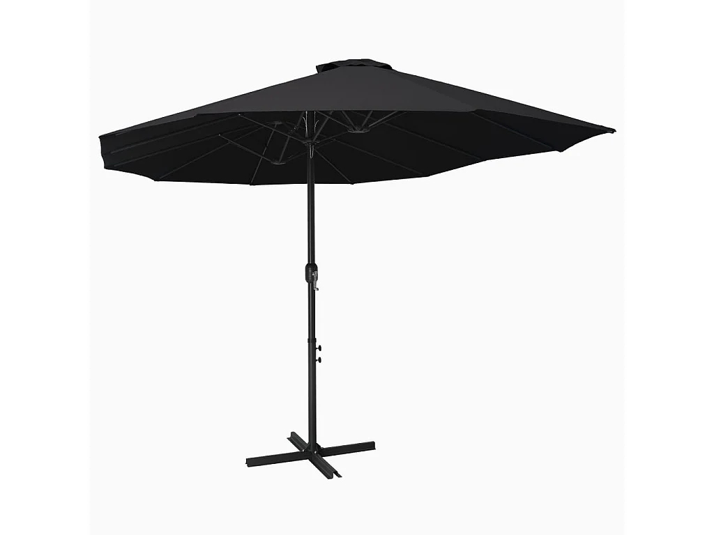 Parasol d'extérieur et poteau aluminium noire 460 x 270 x 246 cm 02_0008296