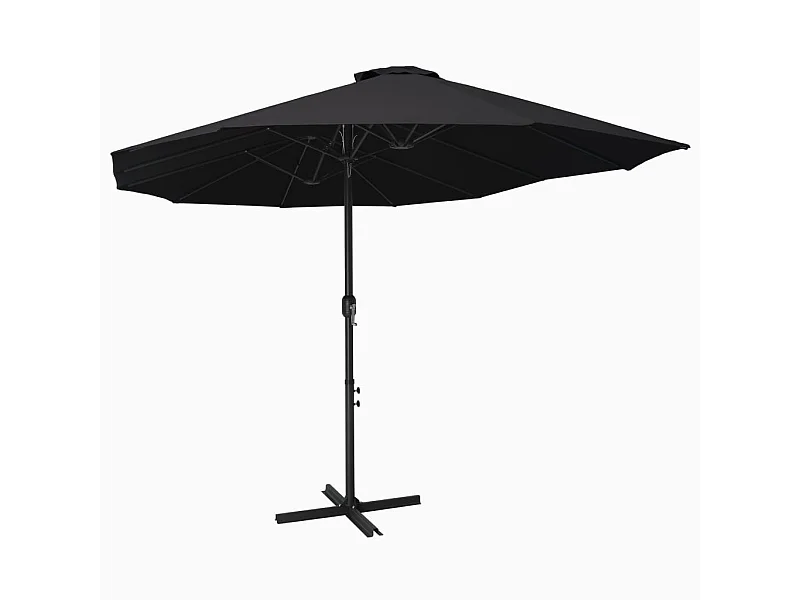 Parasol d'extérieur et poteau aluminium noire 460 x 270 x 246 cm 02_0008296