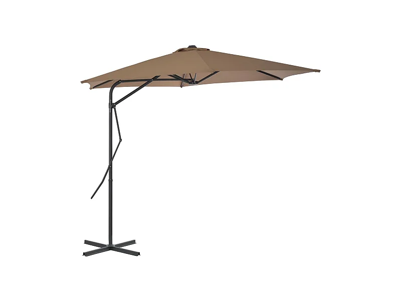Mueble de jardín parasol con poste de acero 300 cm taupe 02_0008276