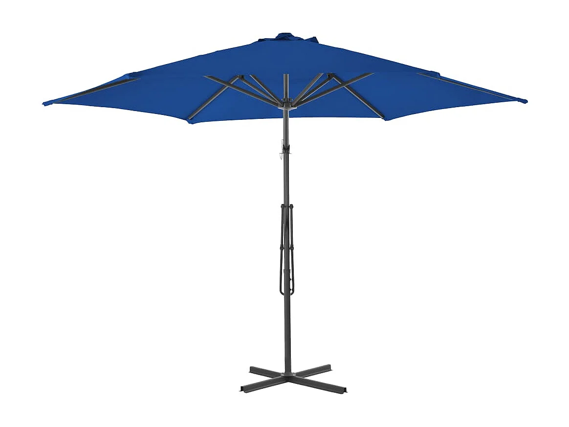 Parasol d'extérieur avec mât bleue 300 x 300 x 230 cm 02_0008203