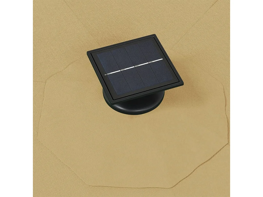 Ombrellone da parete con palo in metallo e LED 300 cm tortora 02_0008695