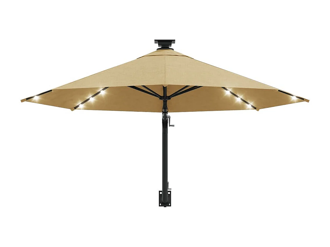 Sombrilla de pared con poste de metal y LED 300 cm topo 02_0008695