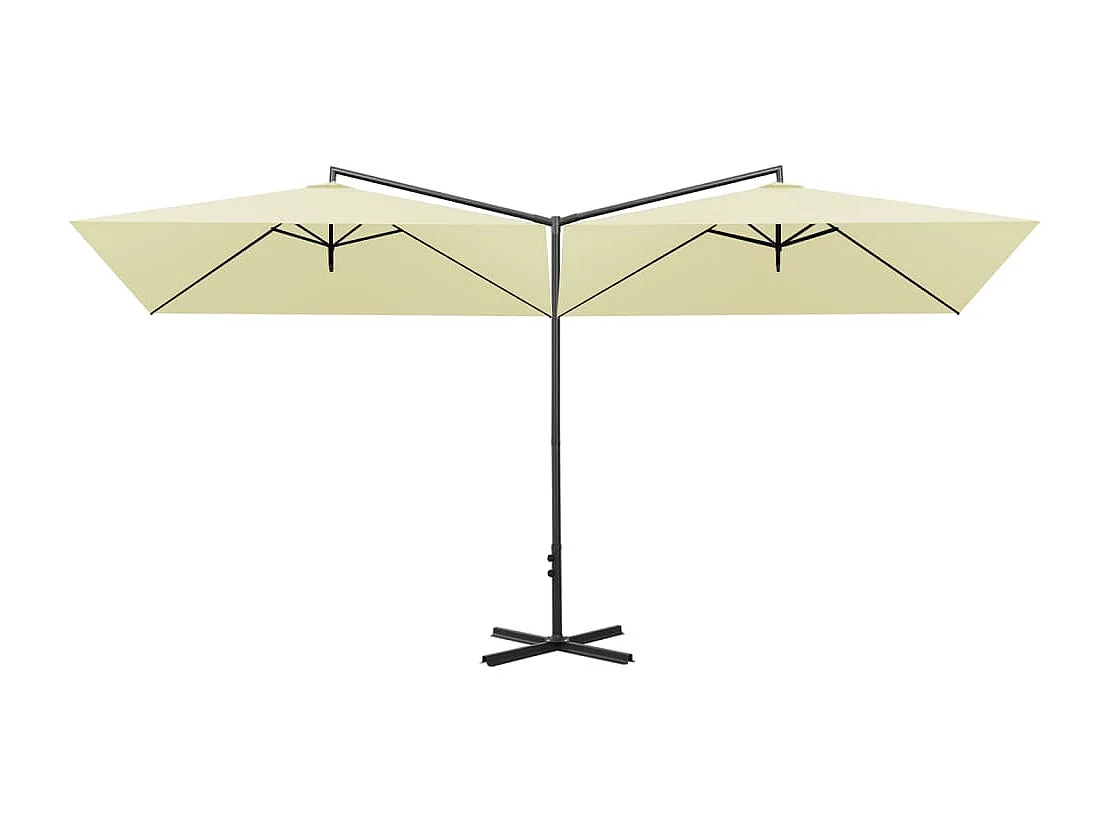 Parasol double avec mât 600 x 290 x 260 cm 02_0008432