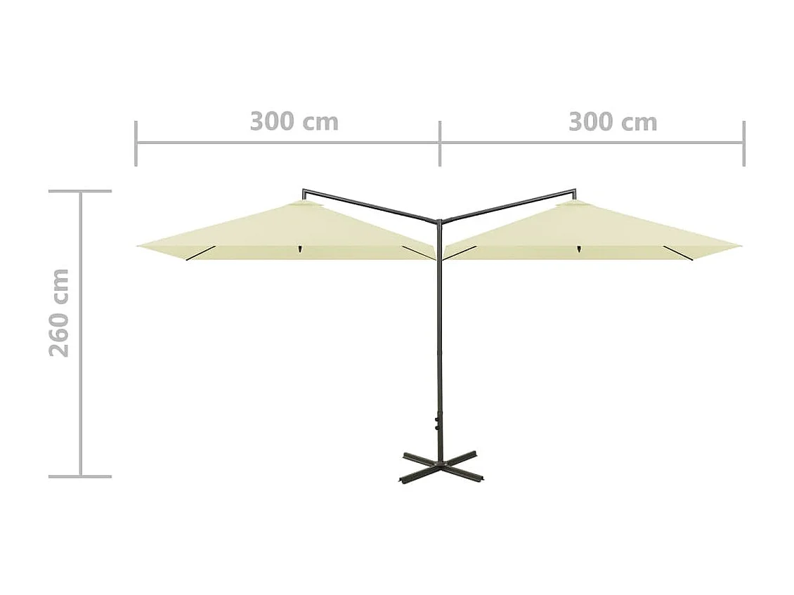 Parasol double avec mât 600 x 290 x 260 cm 02_0008432