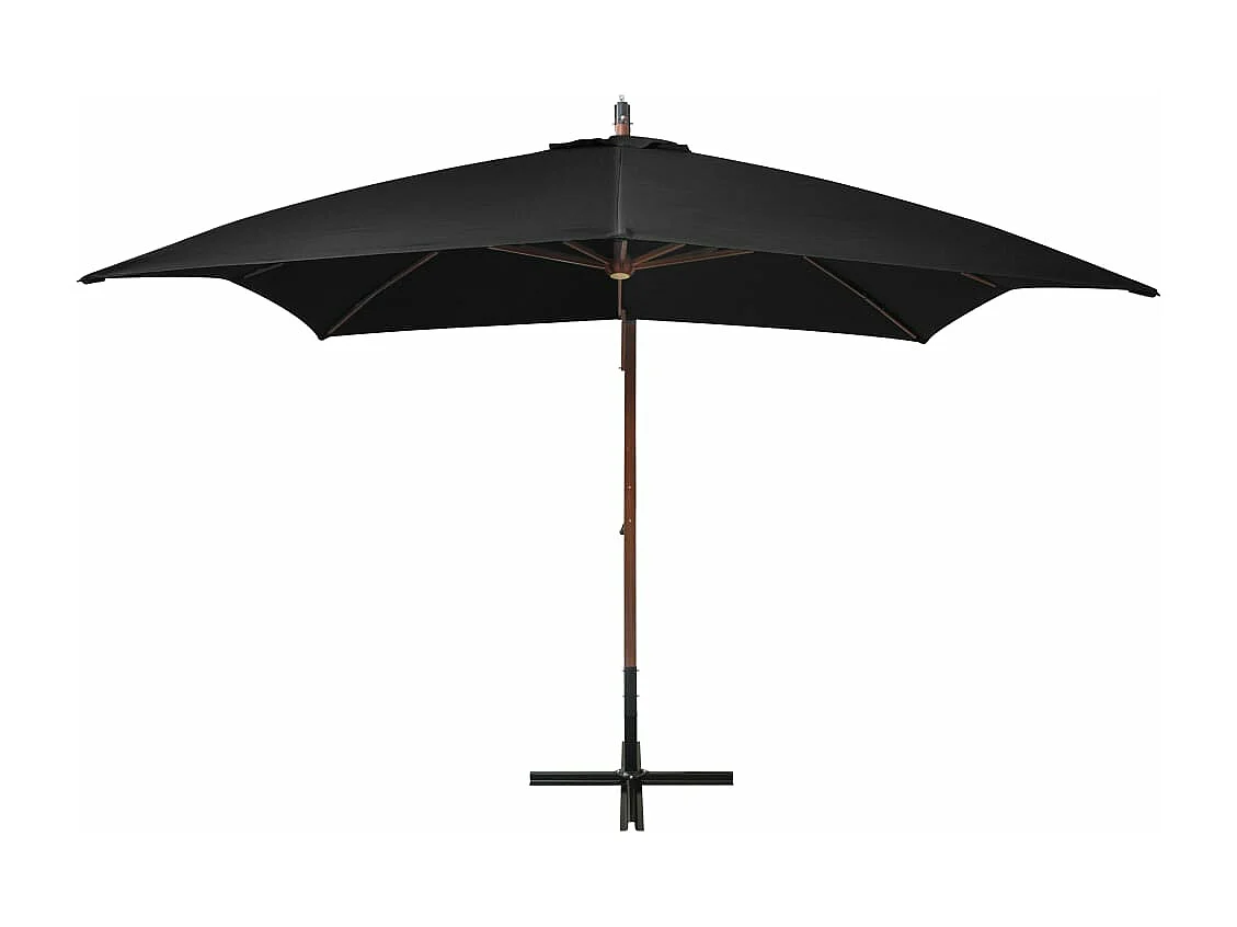 Parasol suspendu avec mât bois marron 300 x 300 x 280 cm 02_0008716