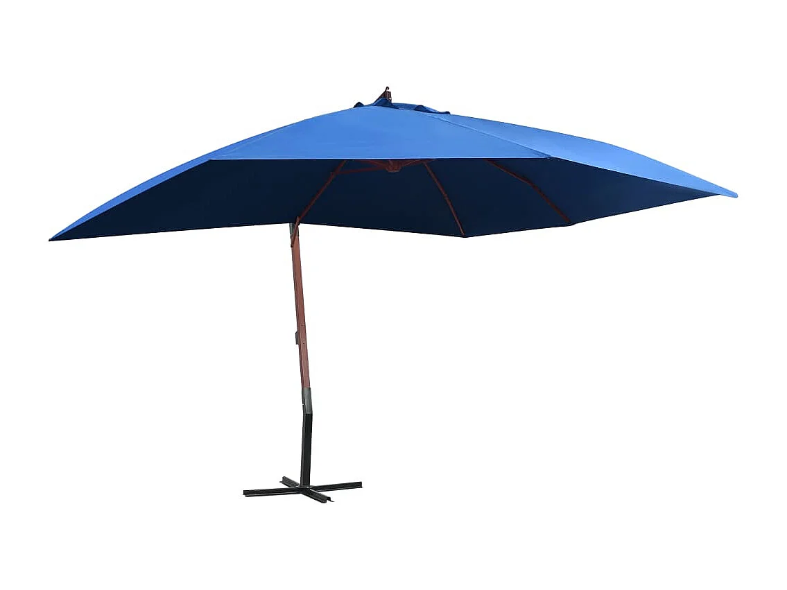 Parasol suspendu avec mât bois bleue 400 x 300 x 285 cm 02_0008713