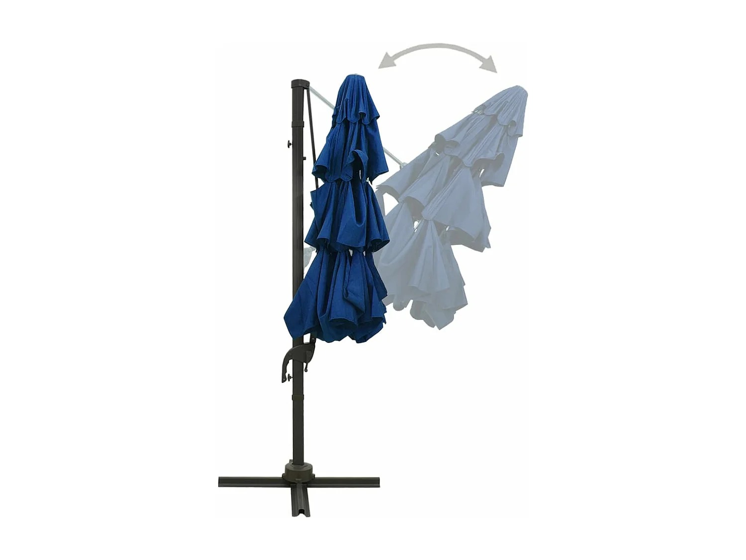 Guarda-sol de 4 camadas com haste de alumínio 3 x 3 m azul 02_0008787