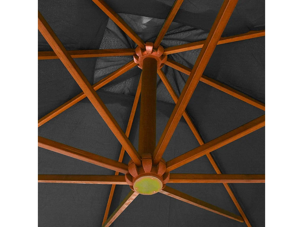 Parasol suspendu avec mât bois marron 300 x 300 x 280 cm 02_0008706