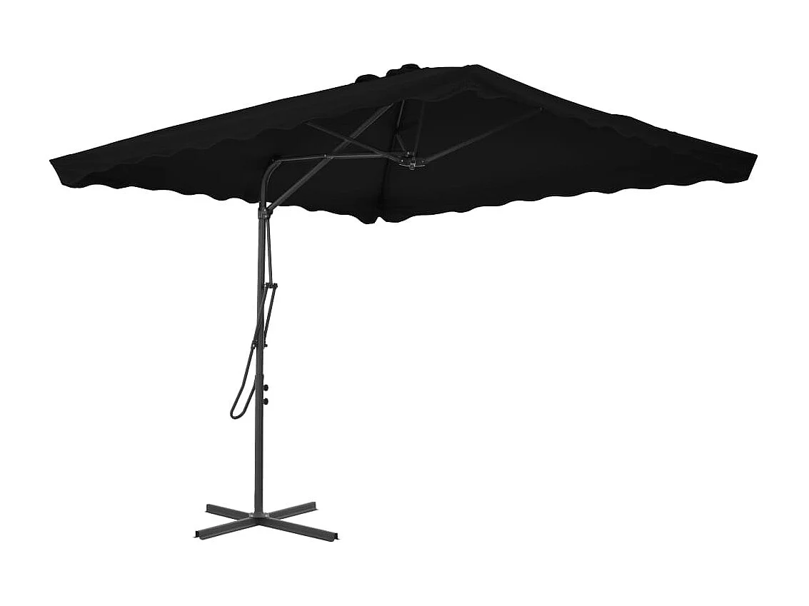 Parasol d'extérieur avec mât noire 250 x 250 x 230 cm 02_0008205