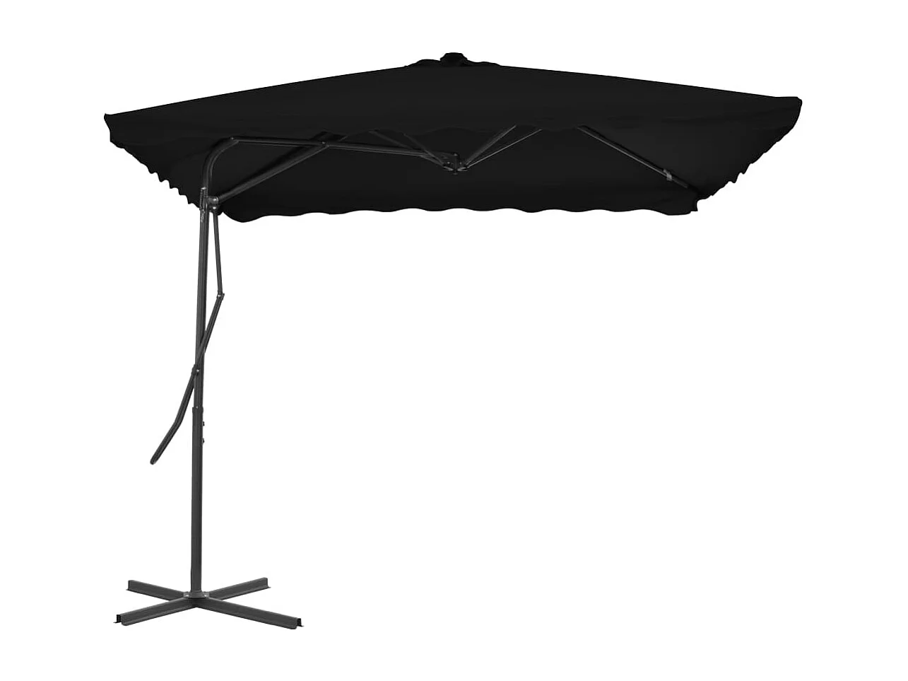 Ombrellone da esterno con palo in acciaio 250 x 250 x 230 cm nero 02_0008205