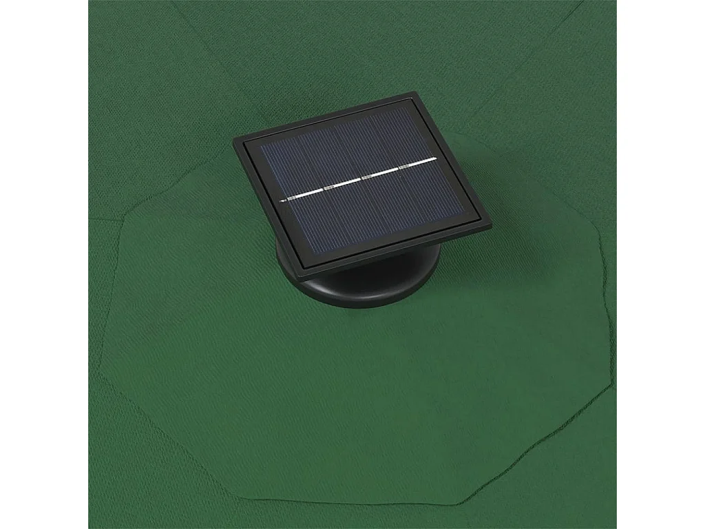 Guarda-sol de parede com poste de metal e LED 300 cm verde 02_0008697