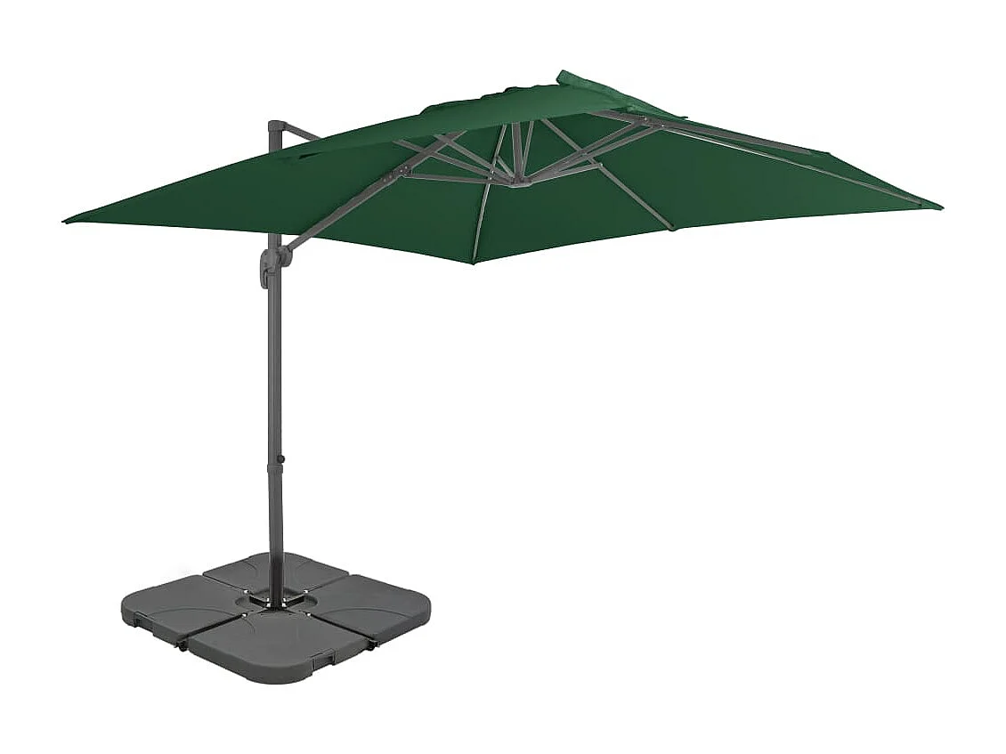 Sombrilla de exterior con base portátil 4 x 3 m verde 02_0008064