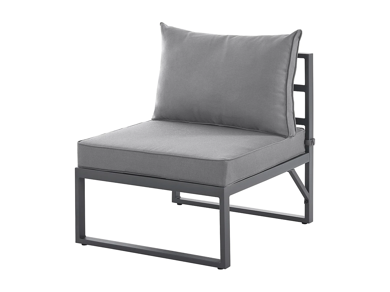 Ensemble de salon de jardin MAUI avec toit - Canapé d'extérieur en acier gris clair