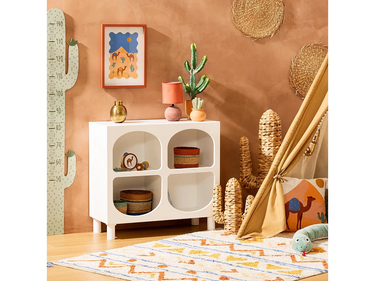 Commode Enfant 4 Niches "Tara" 76cm Blanc