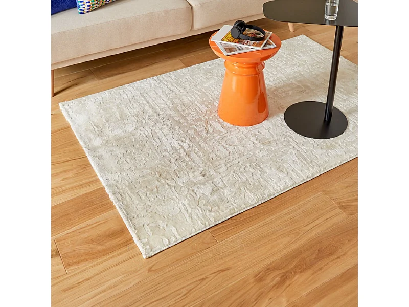 Tapis Déco Motifs en Relief "Row" 100x150cm Beige