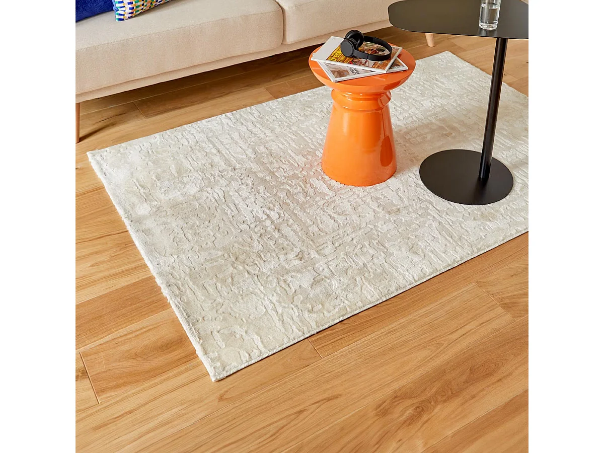 Tapis Déco Motifs en Relief "Row" 100x150cm Beige