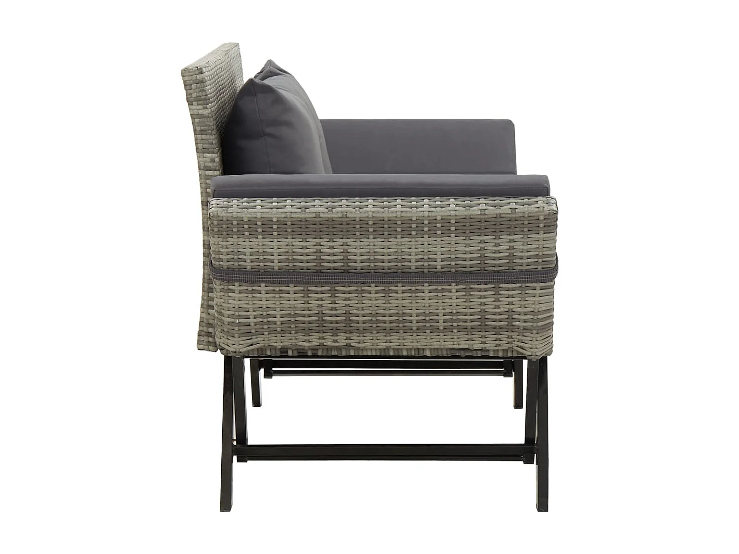 Banc de jardin meuble résine grise 130 x 70 x 80 cm 02_0011592