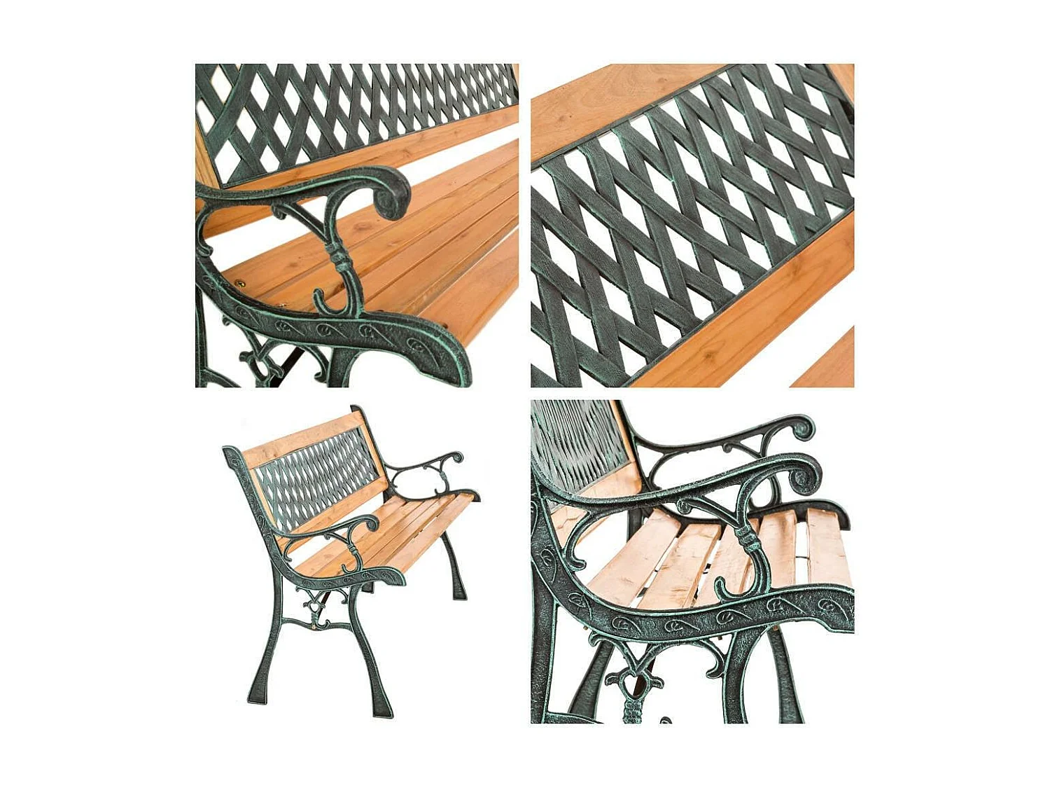 Banc de jardin meuble métal marron 18 x 51 x 73 cm 2208035