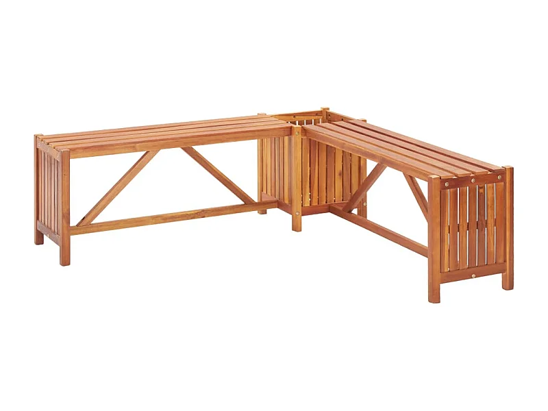 Banc de jardin meuble bois marron 117 x 117 x 40 cm 02_0011723