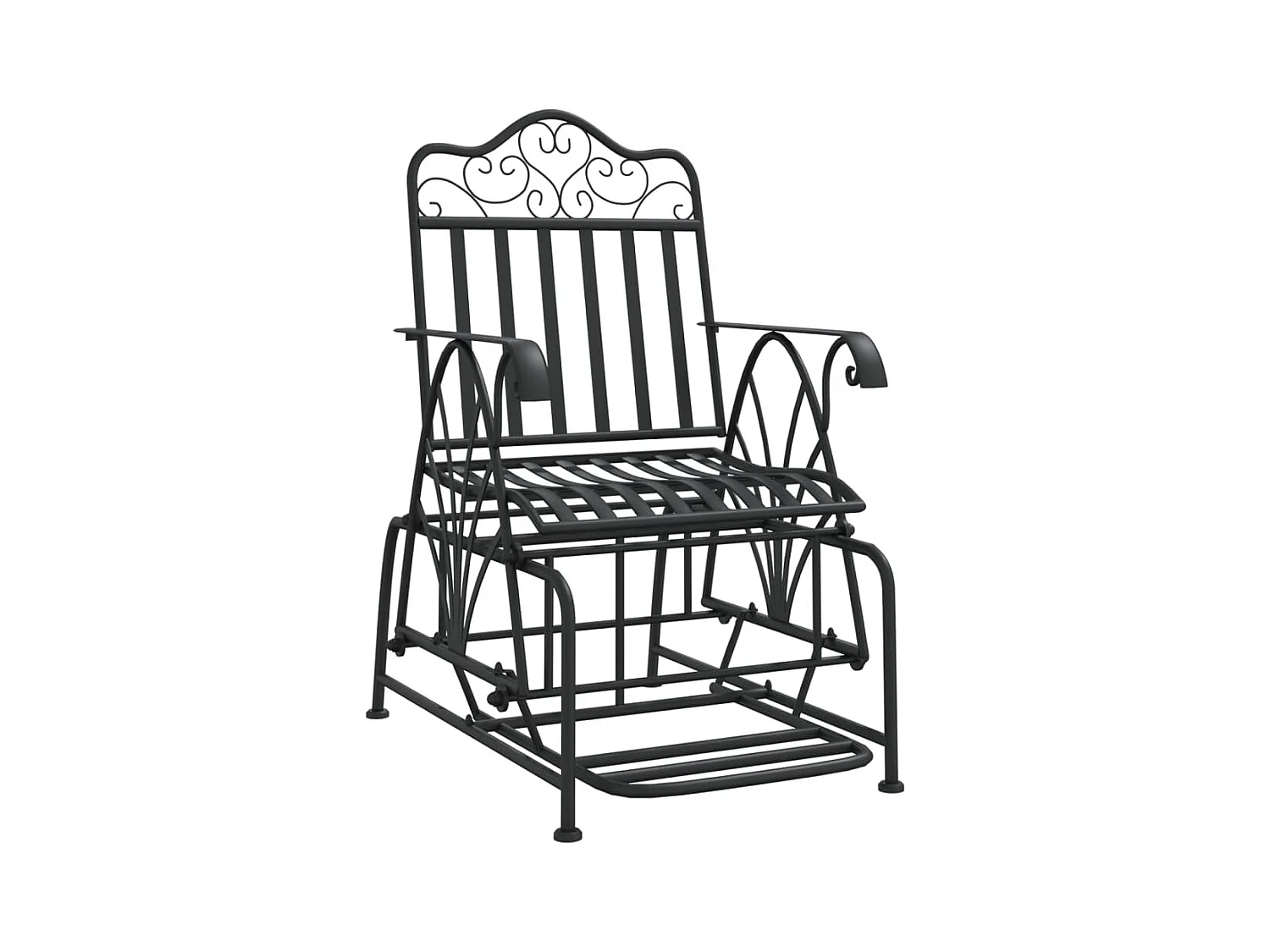 Panca da giardino mobili da giardino per esterni terrazza scorrevole 61 cm acciaio nero 02_0011122