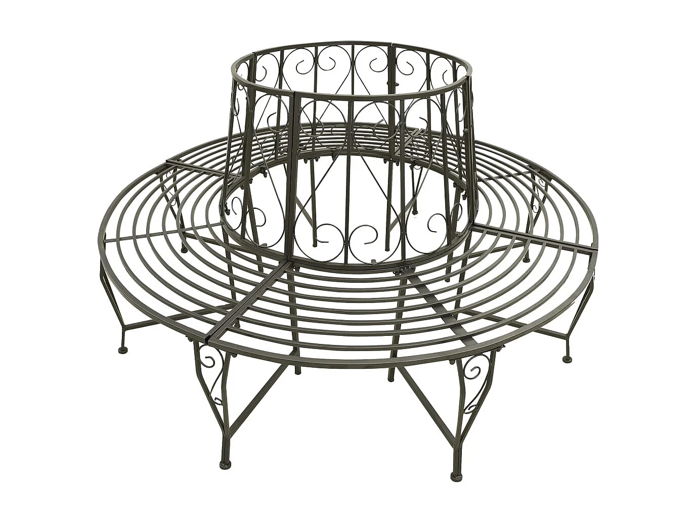 Banc de jardin meuble argenté 160 x 160 x 89 cm 02_0011118