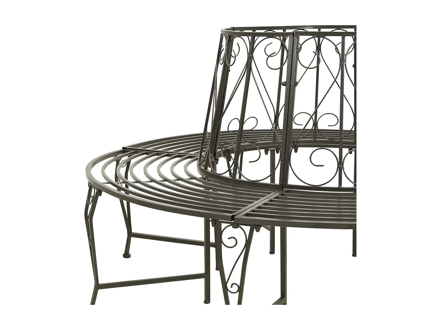 Banc de jardin meuble argenté 160 x 160 x 89 cm 02_0011118