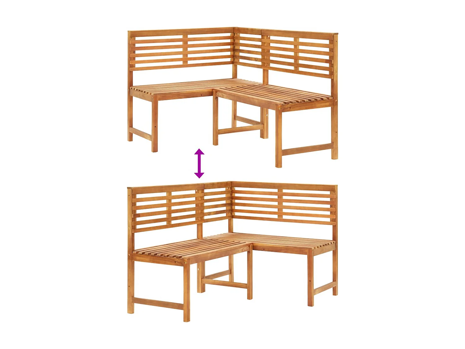 Banc de jardin meuble bois marron 140 x 100 x 91 cm 02_0011123