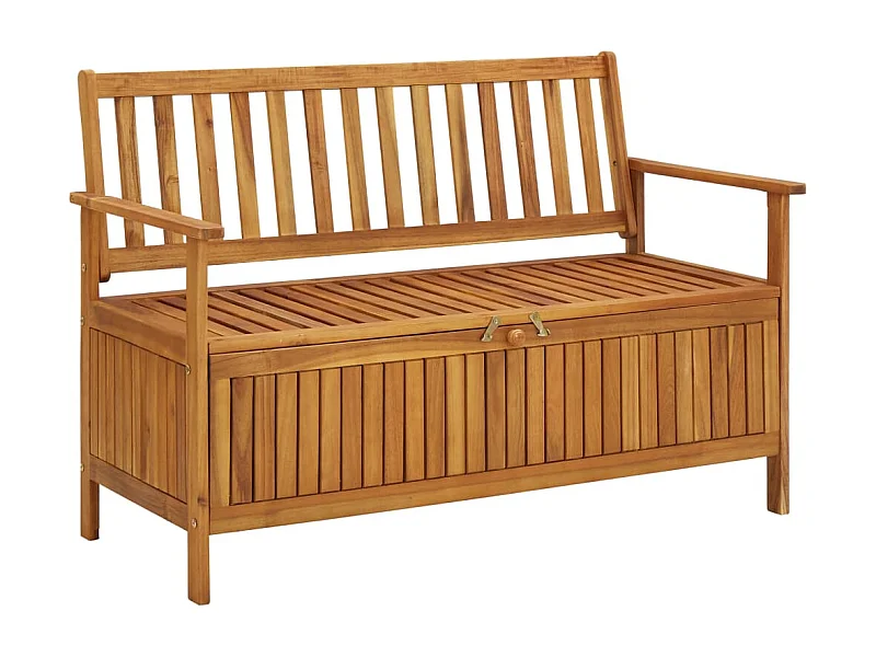 Panca da giardino mobile da giardino per esterni terrazza portaoggetti da giardino 120 x 63 x 84 cm in legno massello di acacia 02_0011803