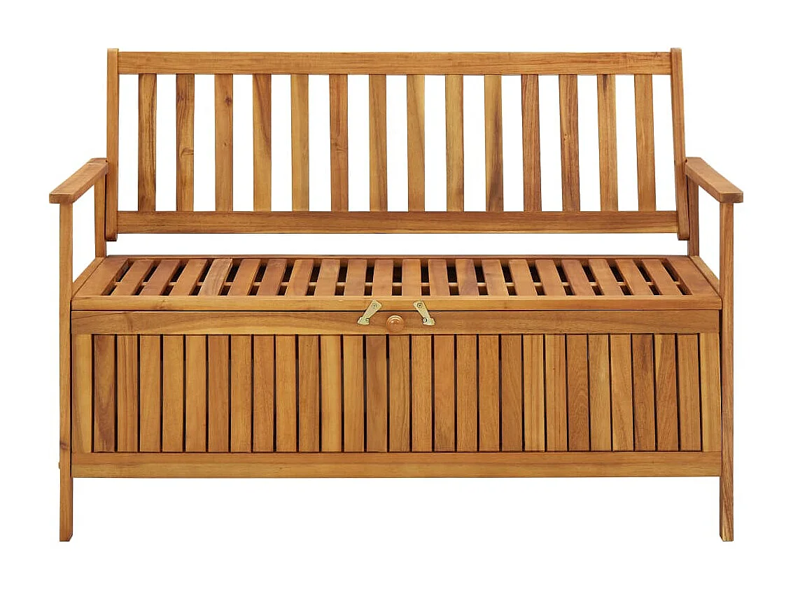 Panca da giardino mobile da giardino per esterni terrazza portaoggetti da giardino 120 x 63 x 84 cm in legno massello di acacia 02_0011803