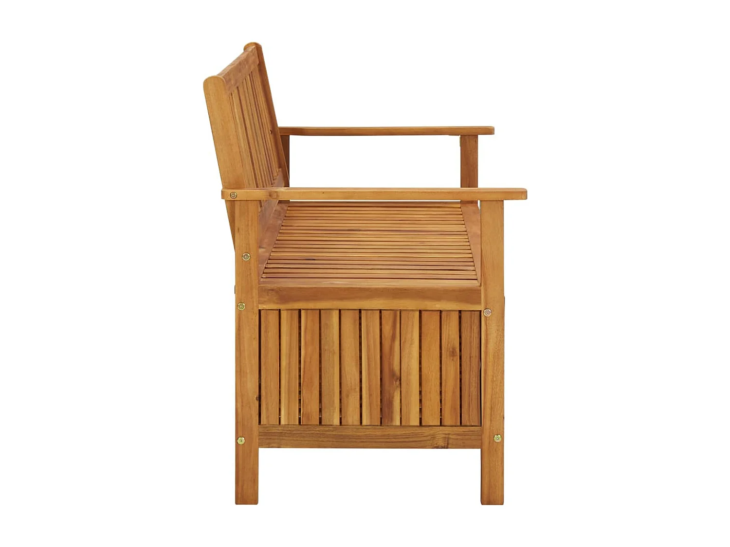 Panca da giardino mobile da giardino per esterni terrazza portaoggetti da giardino 120 x 63 x 84 cm in legno massello di acacia 02_0011803