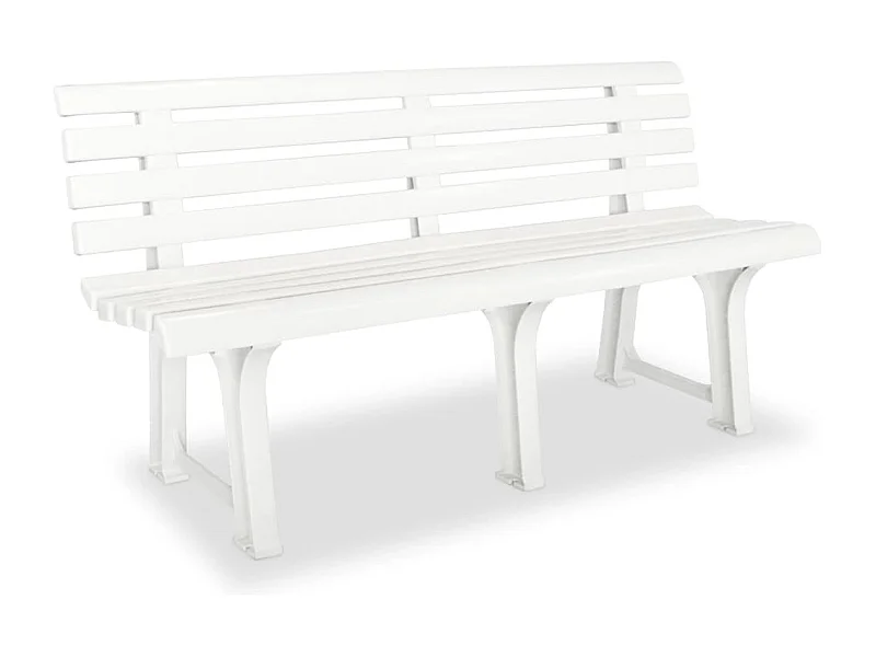 Panchina da giardino per esterni arredo da giardino terrazza 1455 cm plastica bianca 02_0011244