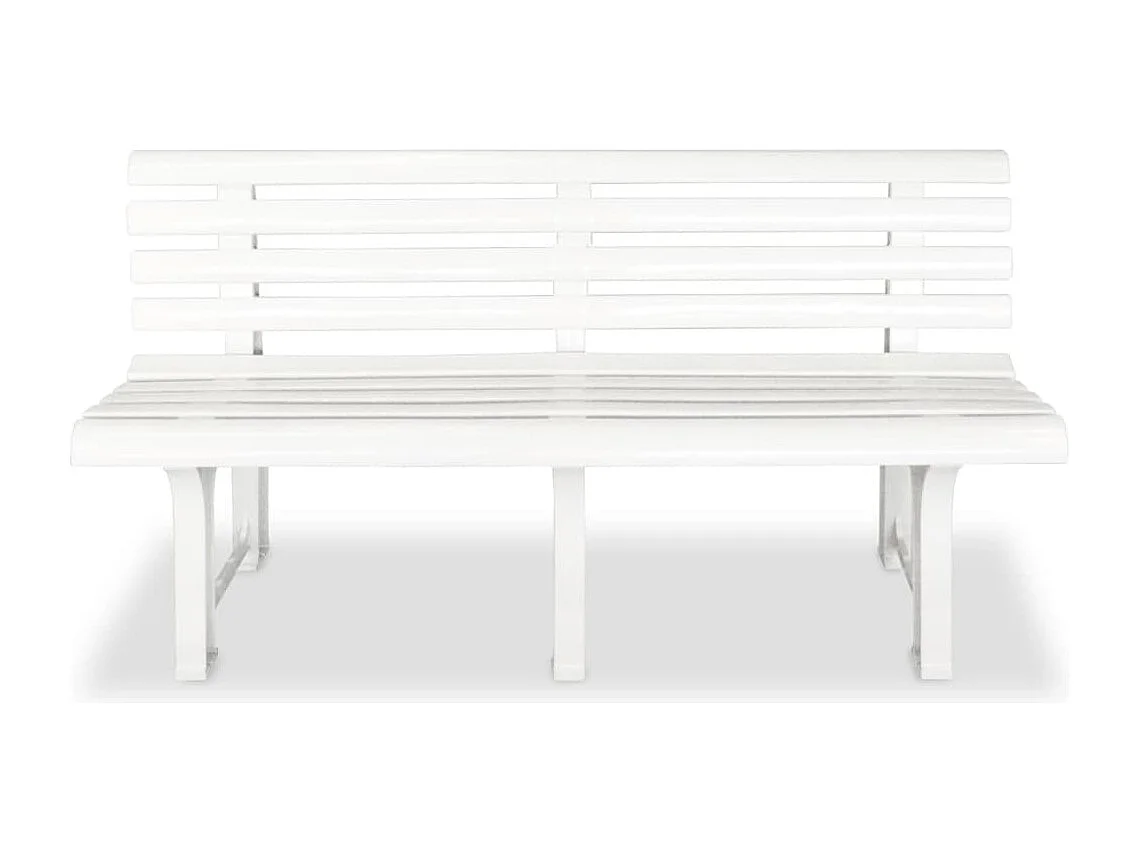 Banco de jardín para terraza mueble de exterior 1455 cm plástico blanco 02_0011244