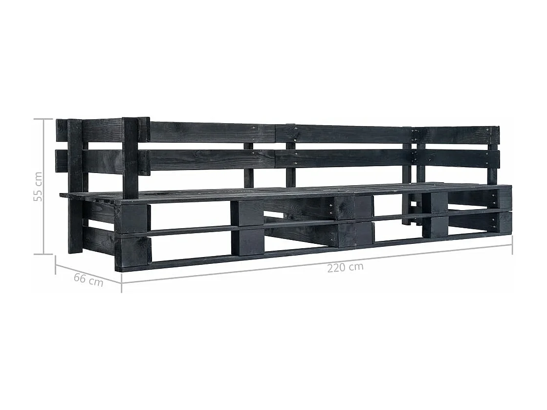 Canapé palette à 2 bois marron 220 x 66 x 55 cm 02_0011865