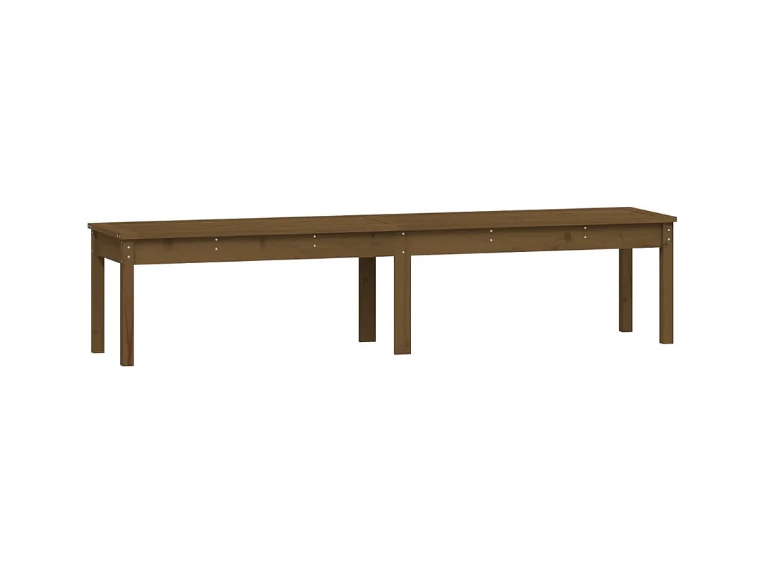 Banco de jardín muebles de exterior para terraza terraza de 2 plazas 203,5 x 44 x 45 cm madera de pino marrón miel 02_0011786