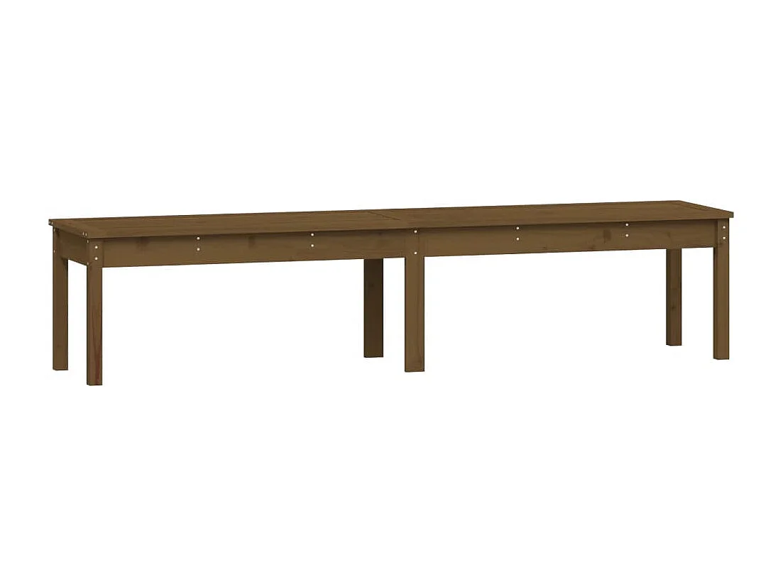 Banco de jardín muebles de exterior para terraza terraza de 2 plazas 203,5 x 44 x 45 cm madera de pino marrón miel 02_0011786